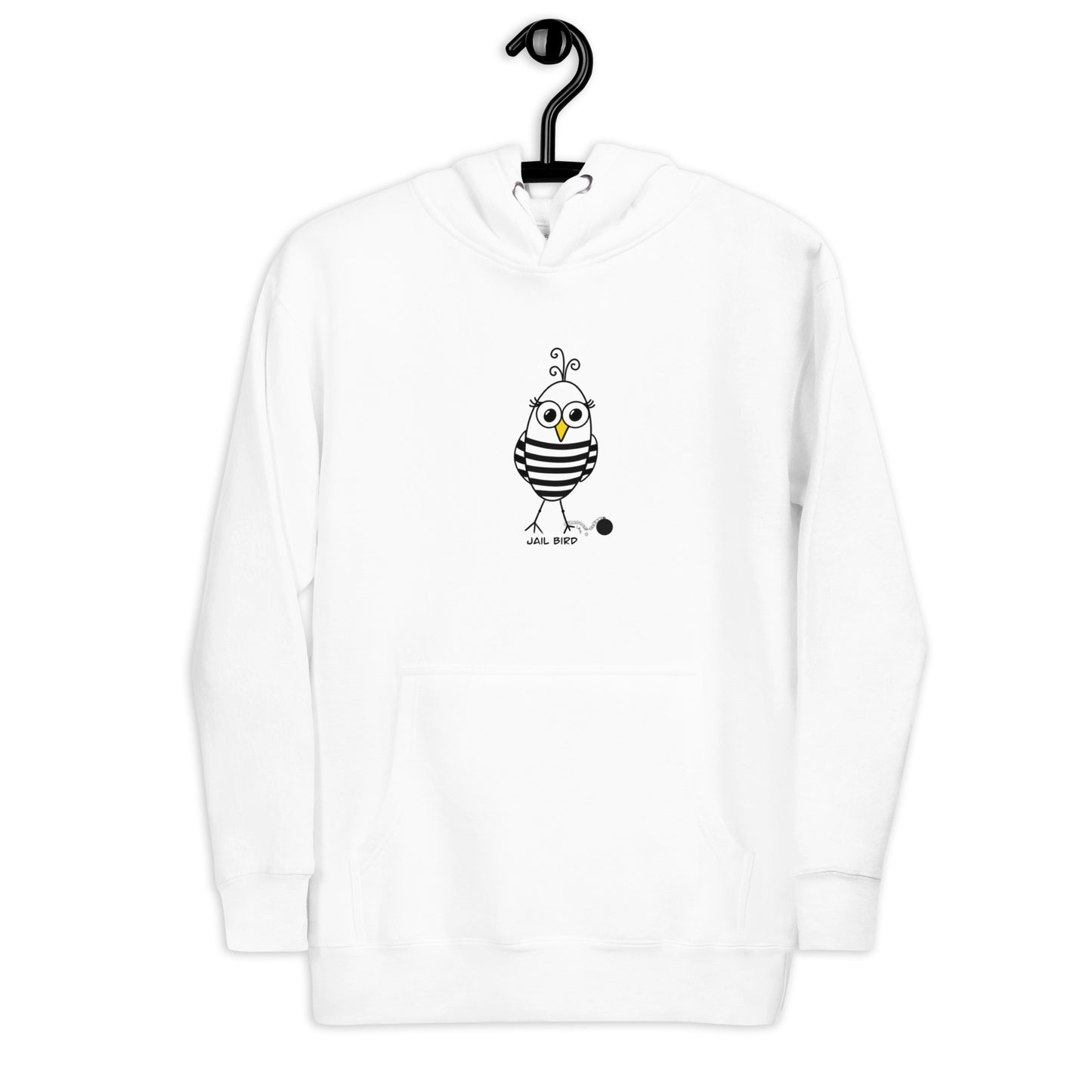 Jail Bird Premium Cotton Hoodie – Cozy Unisex Pullover for Rebels from The Quirky Bird Collection