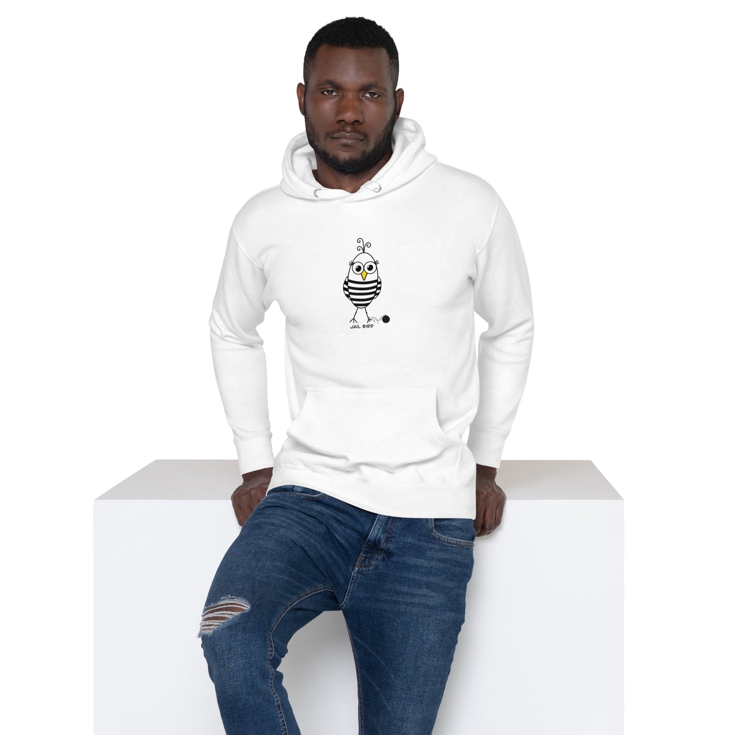 Jail Bird Premium Cotton Hoodie – Cozy Unisex Pullover for Rebels from The Quirky Bird Collection