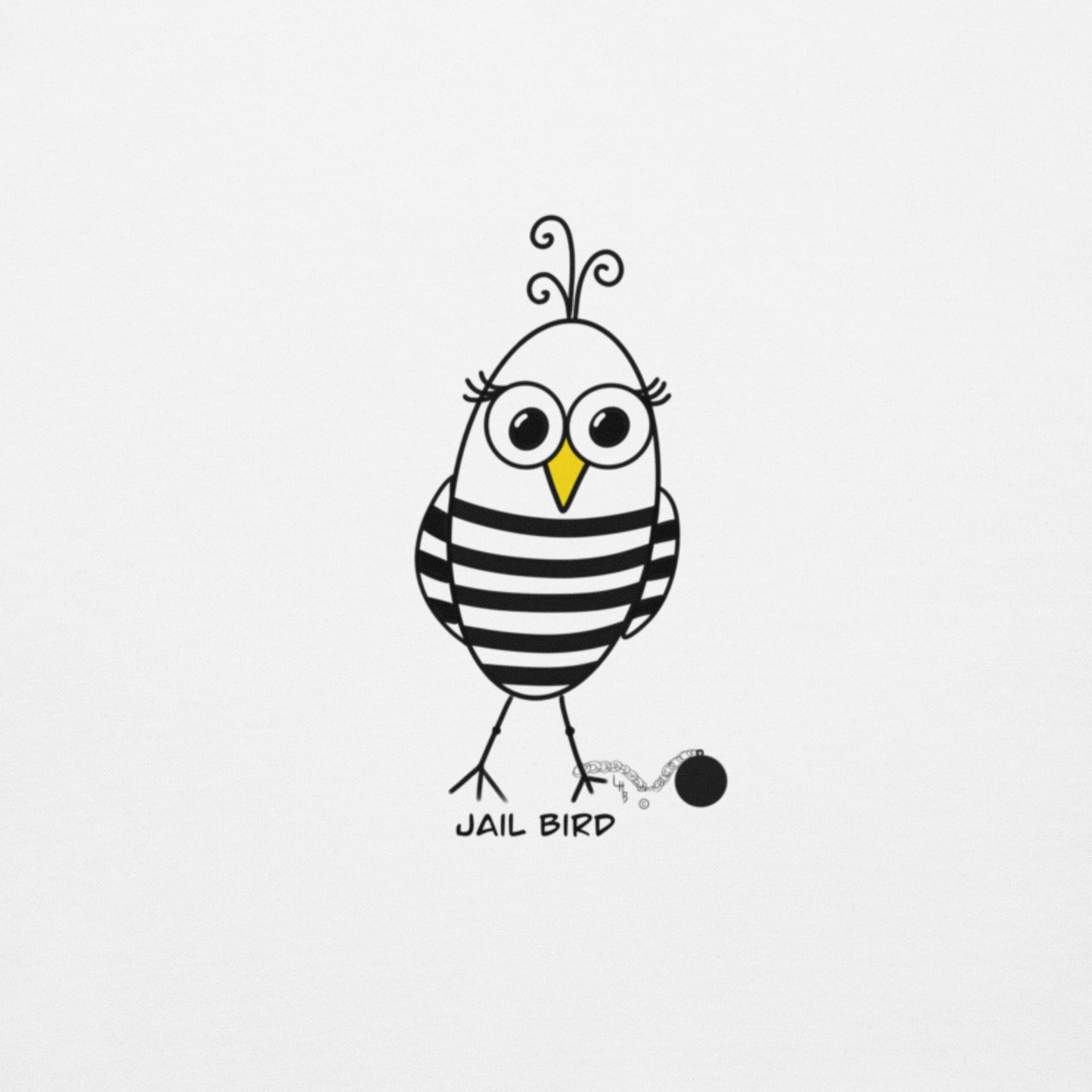 Jail Bird Premium Cotton Hoodie – Cozy Unisex Pullover for Rebels from The Quirky Bird Collection