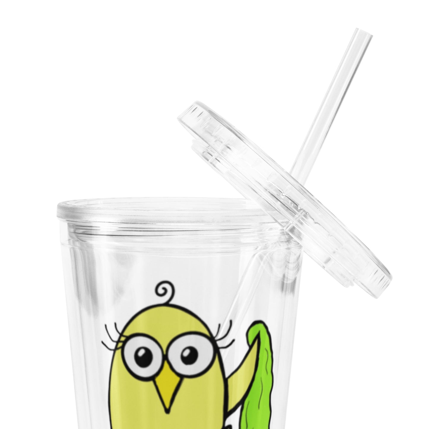 Yellow Baby Bird Clear plastic tumbler The Quirky Birds Collection