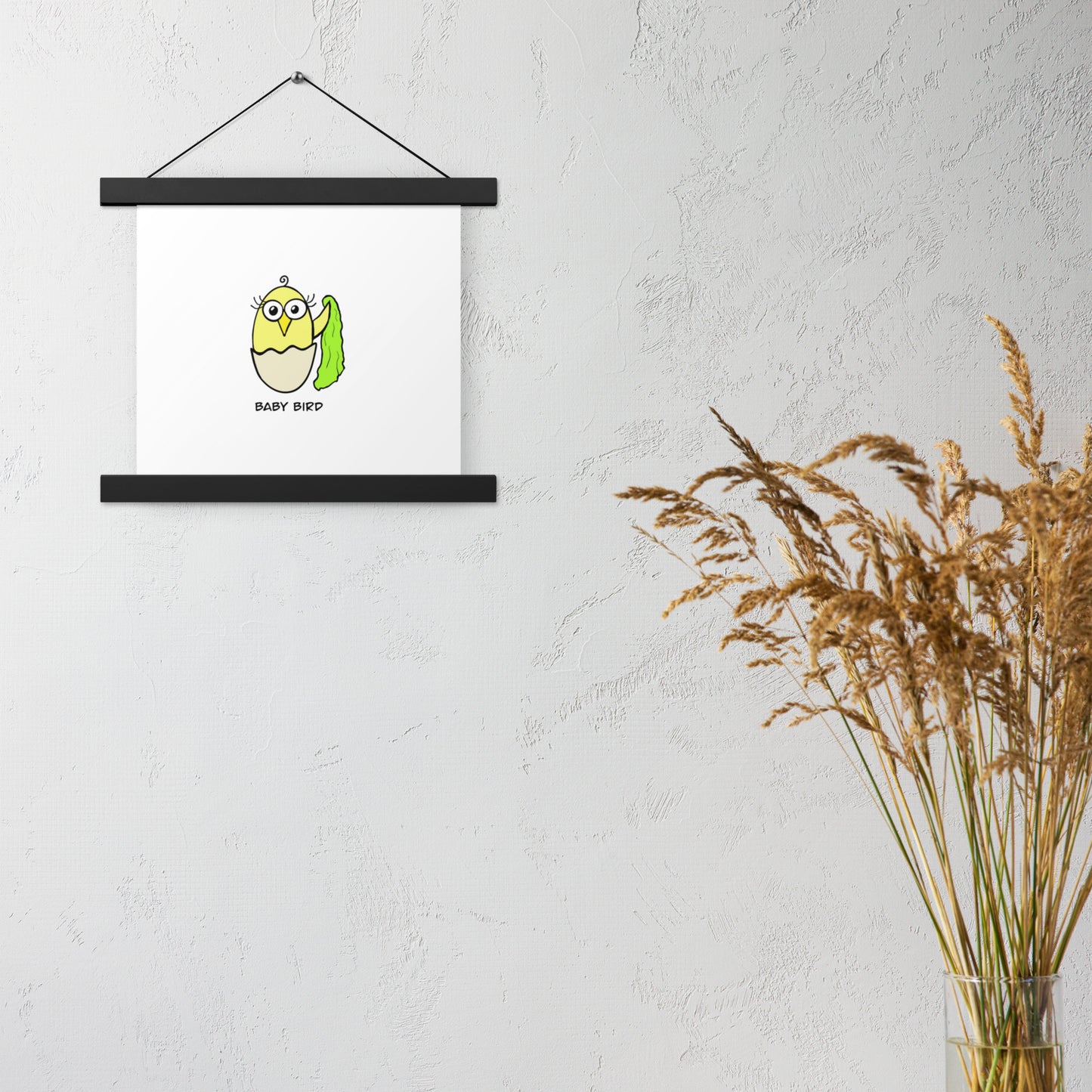 Yellow Baby Bird Poster with hangers from The Quirky Birds Collection