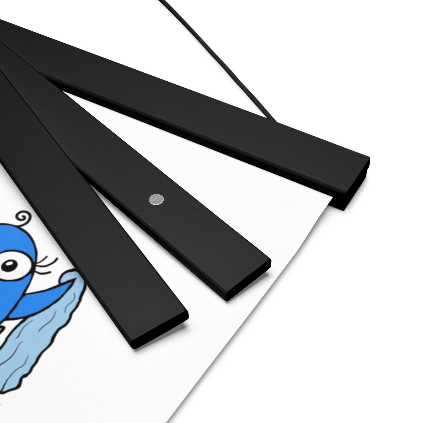 Blue Baby Bird Poster with hangers from The Quirky Birds Collection
