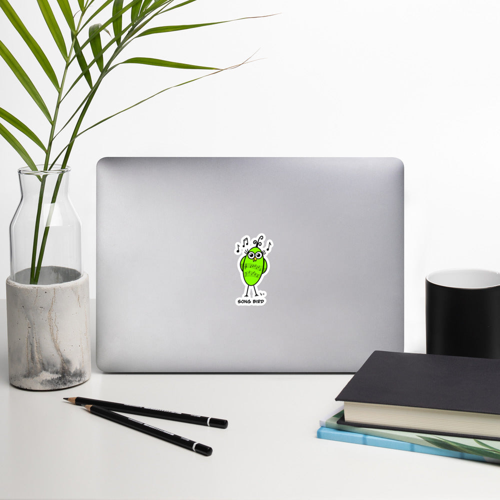 Song Bird Bubble-free stickers by The Quirky Birds Collection