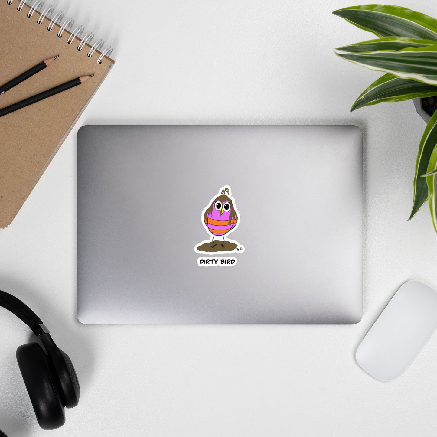 Dirty Bird Bubble-free stickers from The Quirky Birds Collection