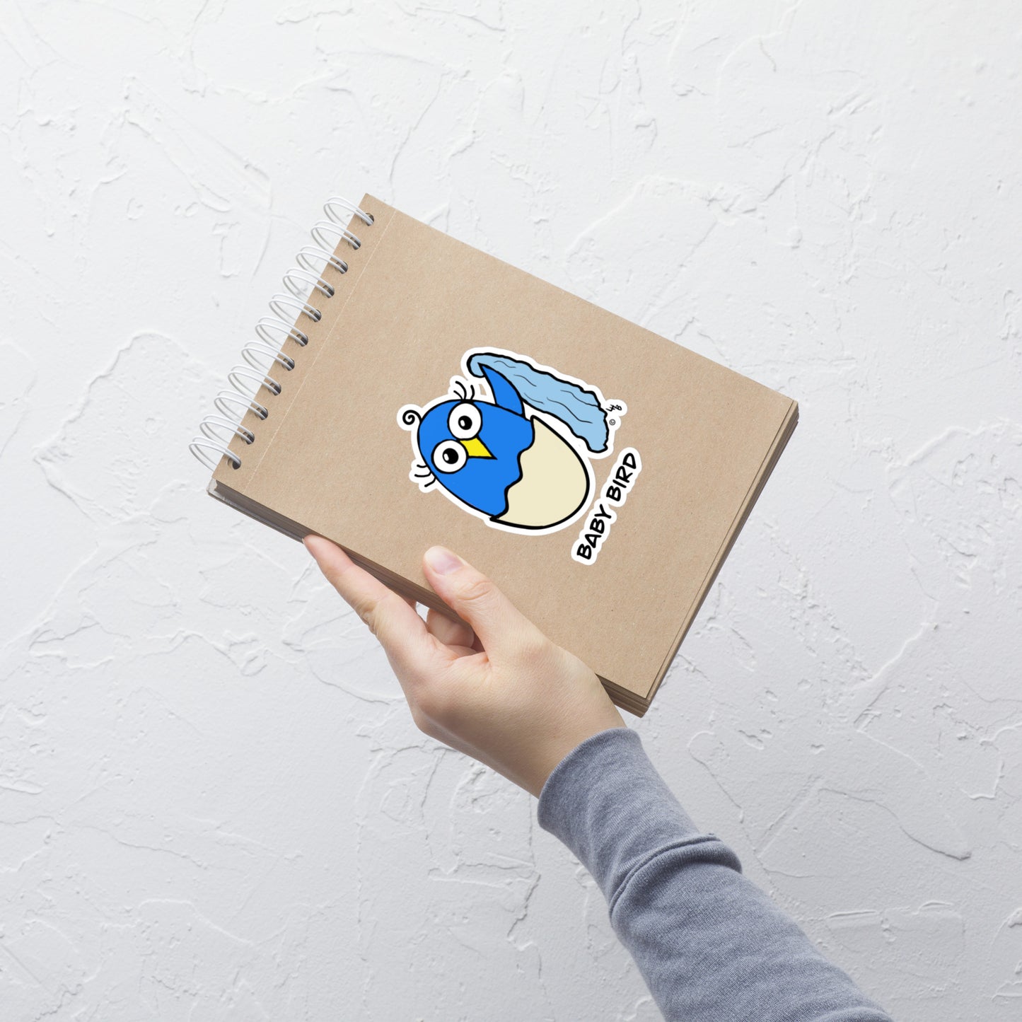 Baby Bird - Blue - Bubble-free stickers from The Quirky Birds Collection