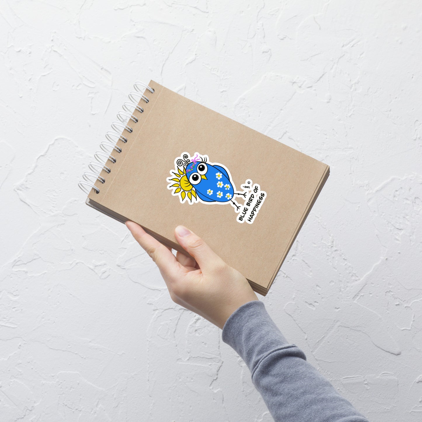Blue Bird of Happiness Bubble-free stickers from The Quirky Bird Collection