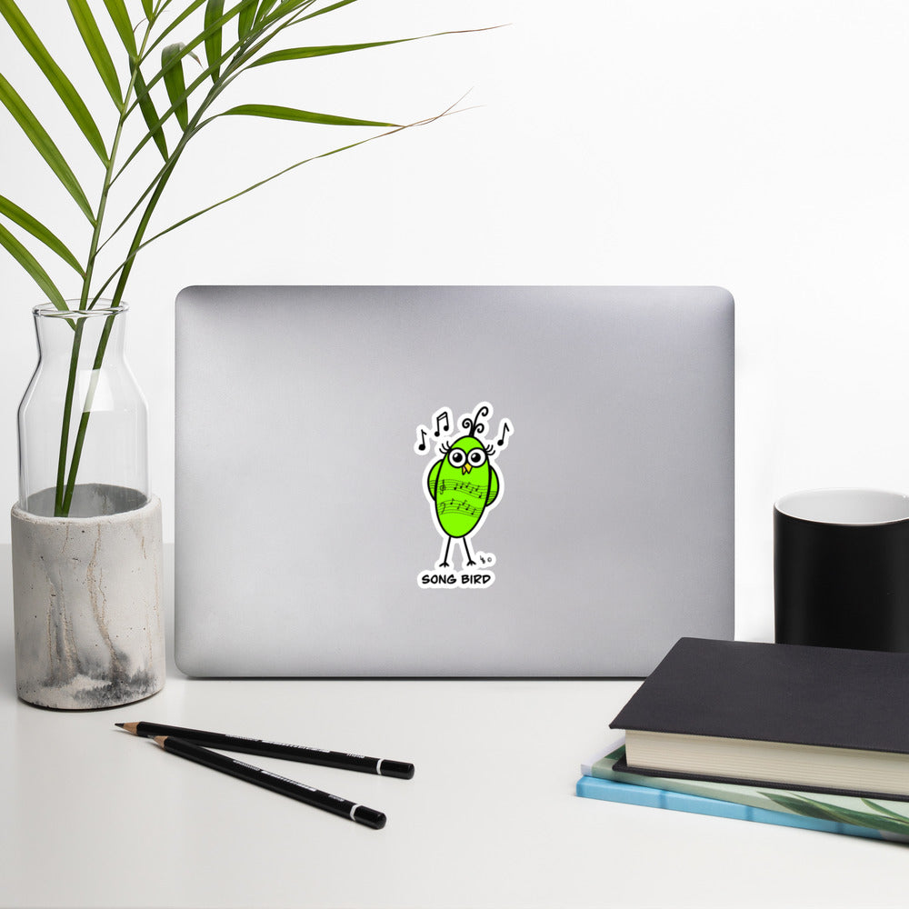 Song Bird Bubble-free stickers by The Quirky Birds Collection