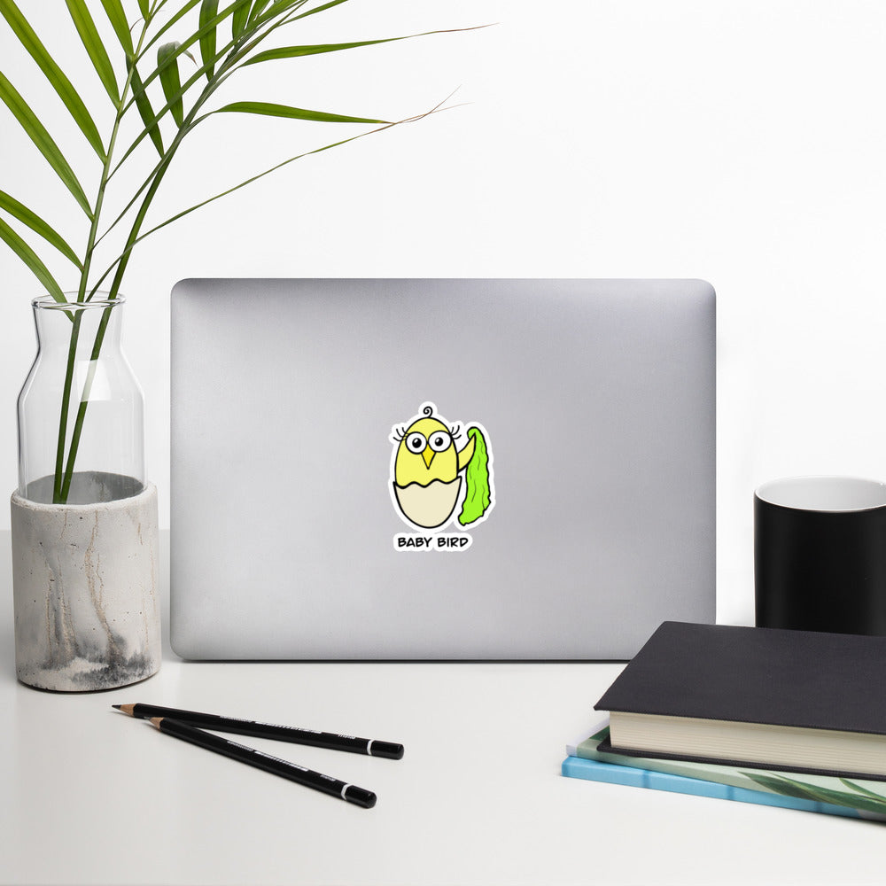 Yellow Baby Bird Bubble-free stickers from The Quirky Birds Collection