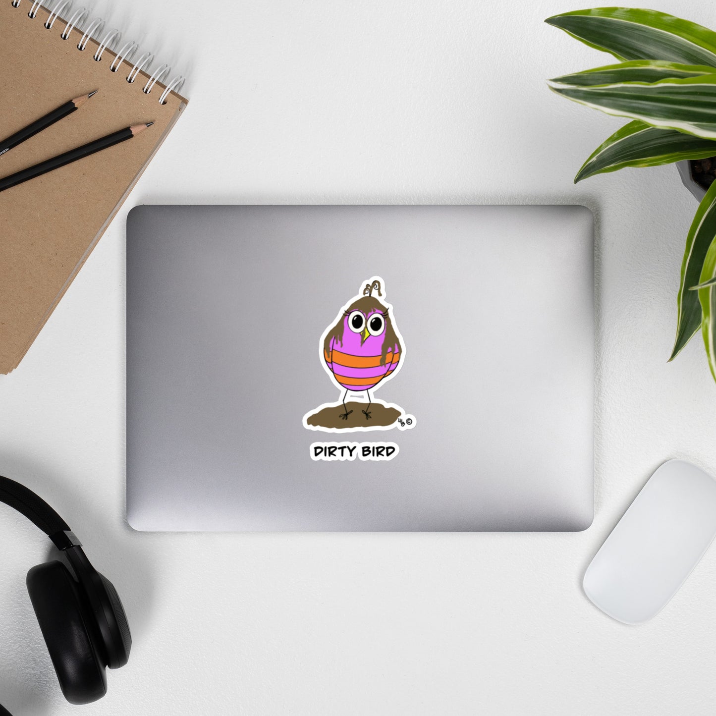 Dirty Bird Bubble-free stickers from The Quirky Birds Collection