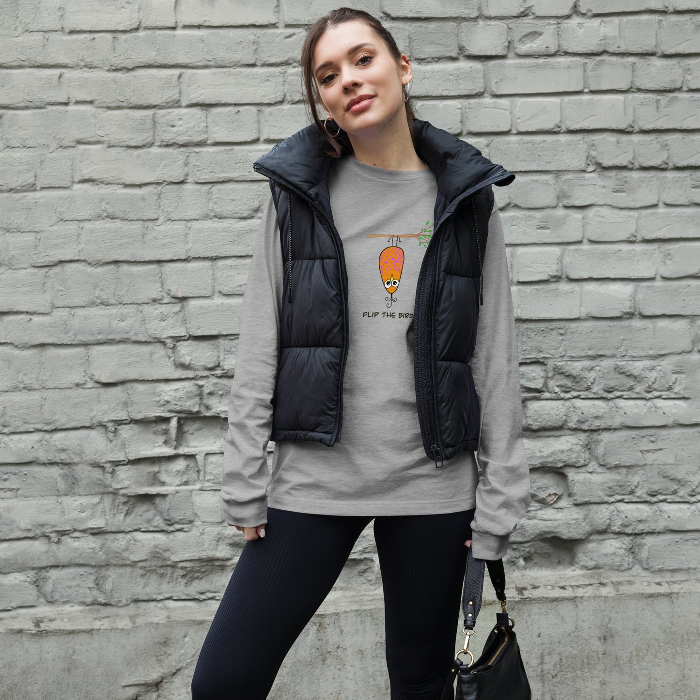 Flip the Bird Unisex Long Sleeve Tee from The Quirky Birds Collection