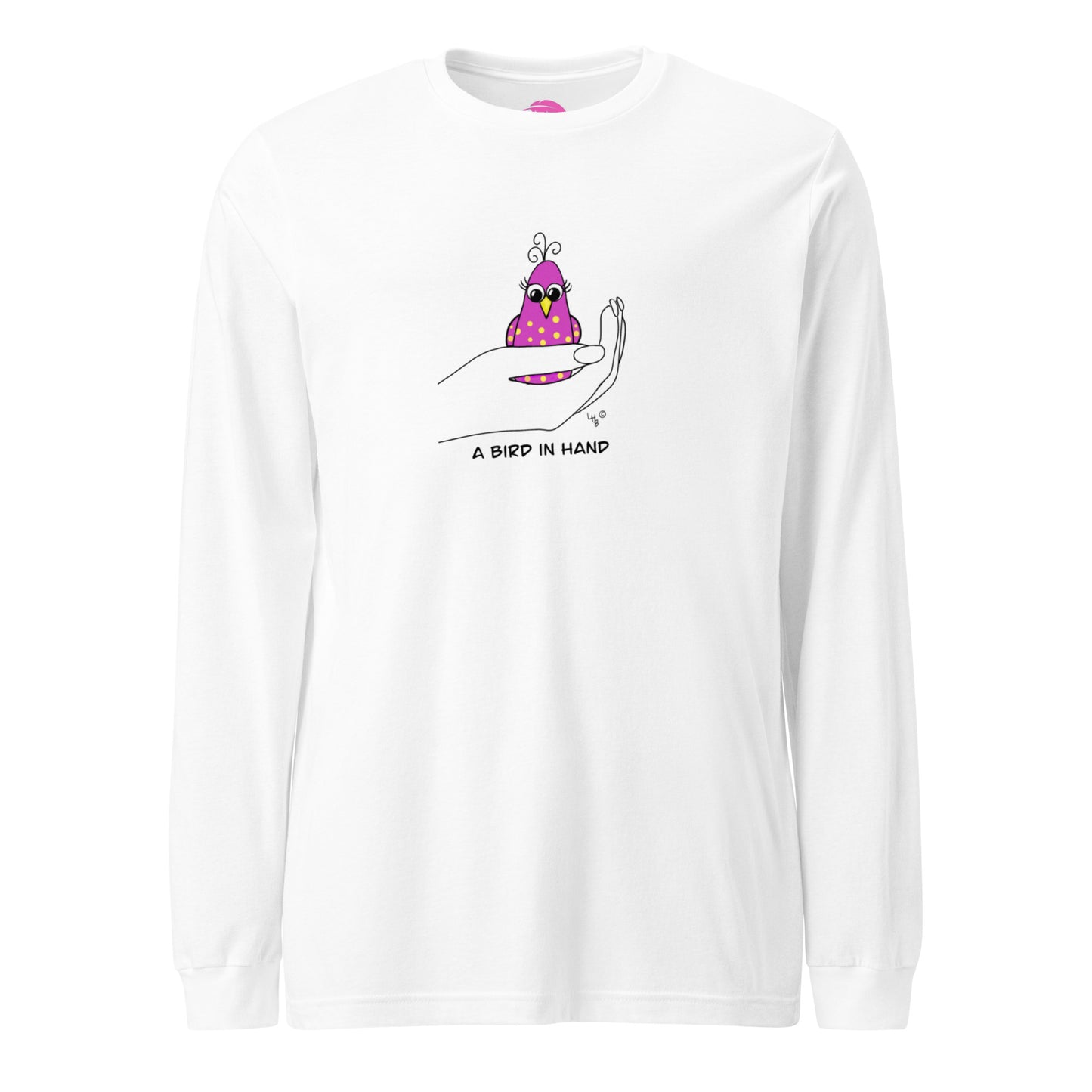 A Bird in Hand Unisex Long Sleeve Tee from The Quirky Birds Collection