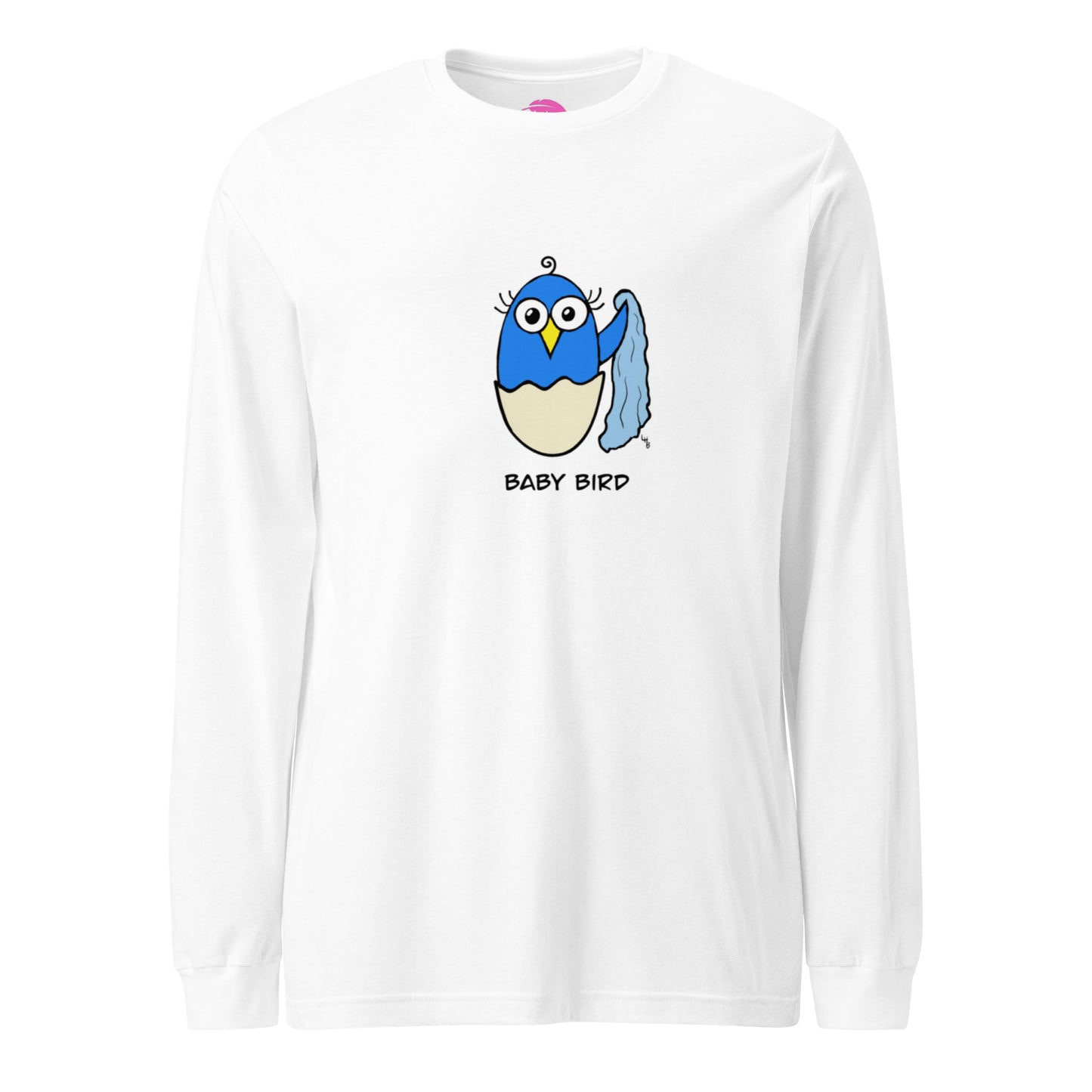 Blue Baby Bird Unisex Long Sleeve Tee from The Quirky Birds Collection