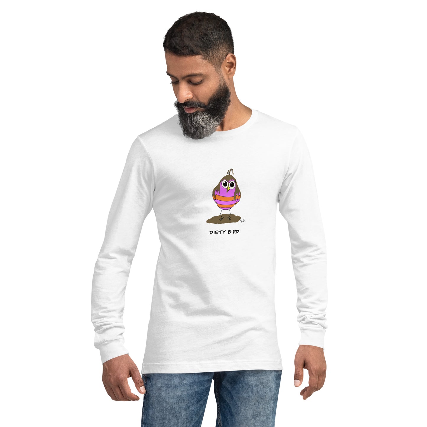Dirty Bird Unisex Long Sleeve Tee from The Quirky Birds Collection