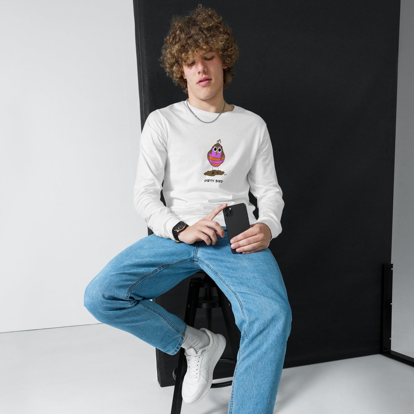 Dirty Bird Unisex Long Sleeve Tee from The Quirky Birds Collection