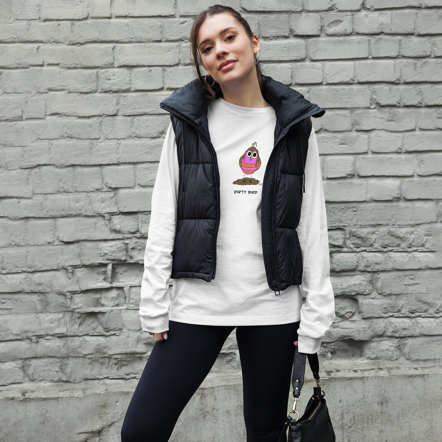 Dirty Bird Unisex Long Sleeve Tee from The Quirky Birds Collection