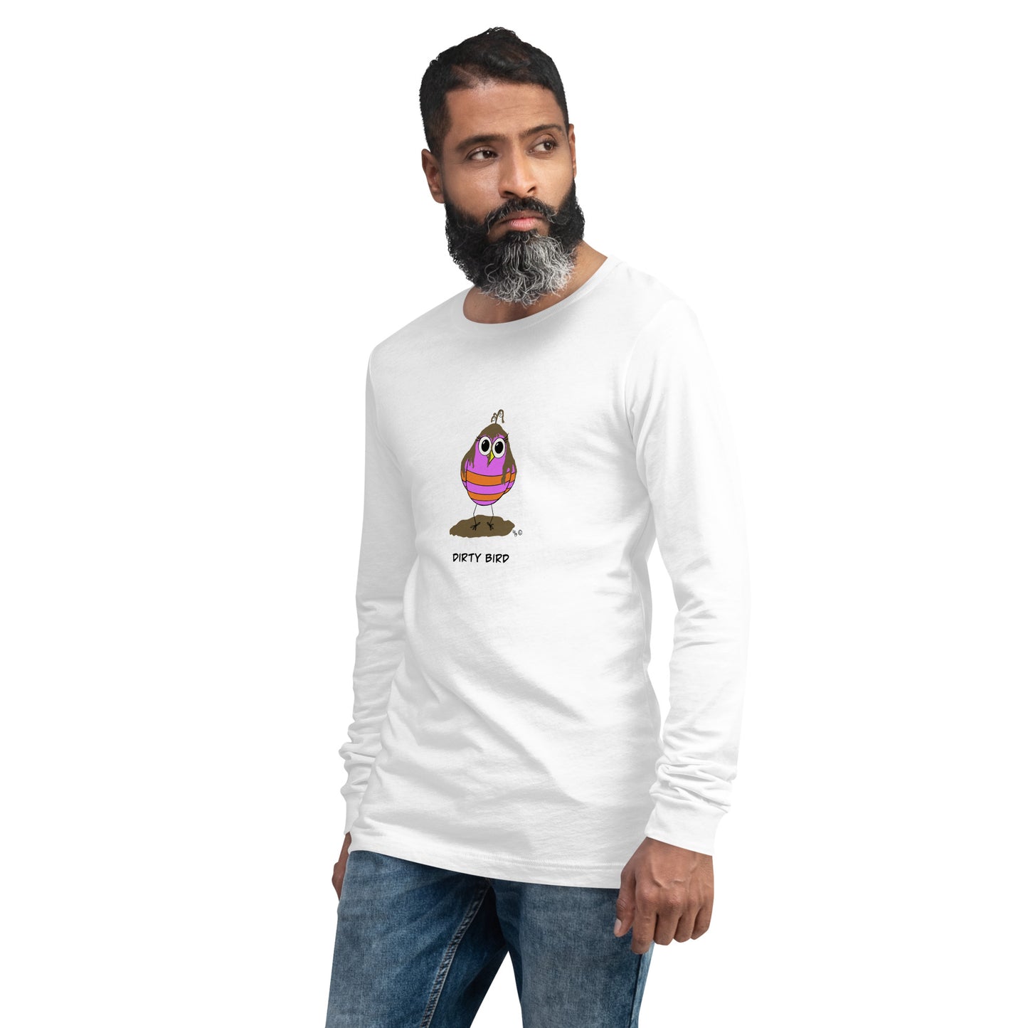 Dirty Bird Unisex Long Sleeve Tee from The Quirky Birds Collection