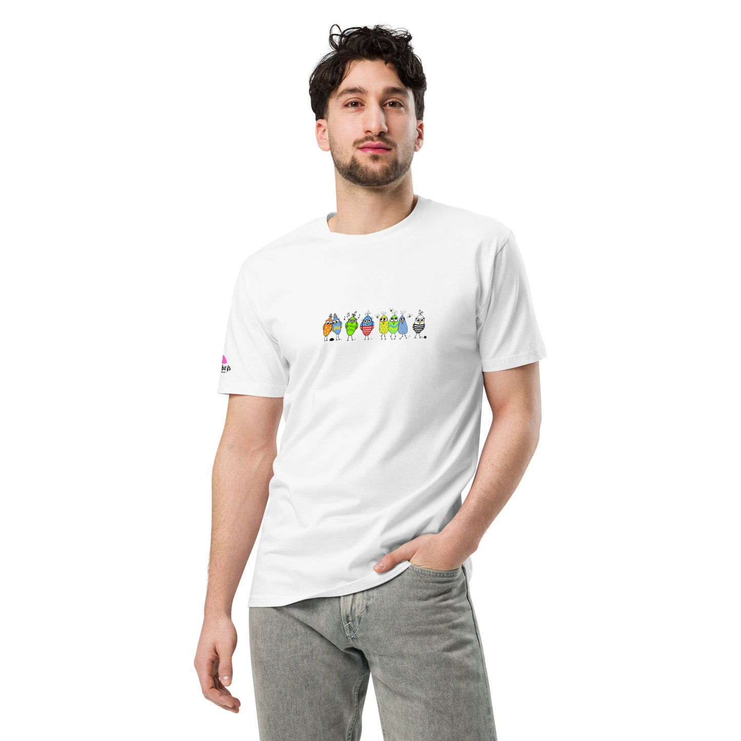 Birds of a Feather Unisex premium t-shirt from The Quirky Birds Collection