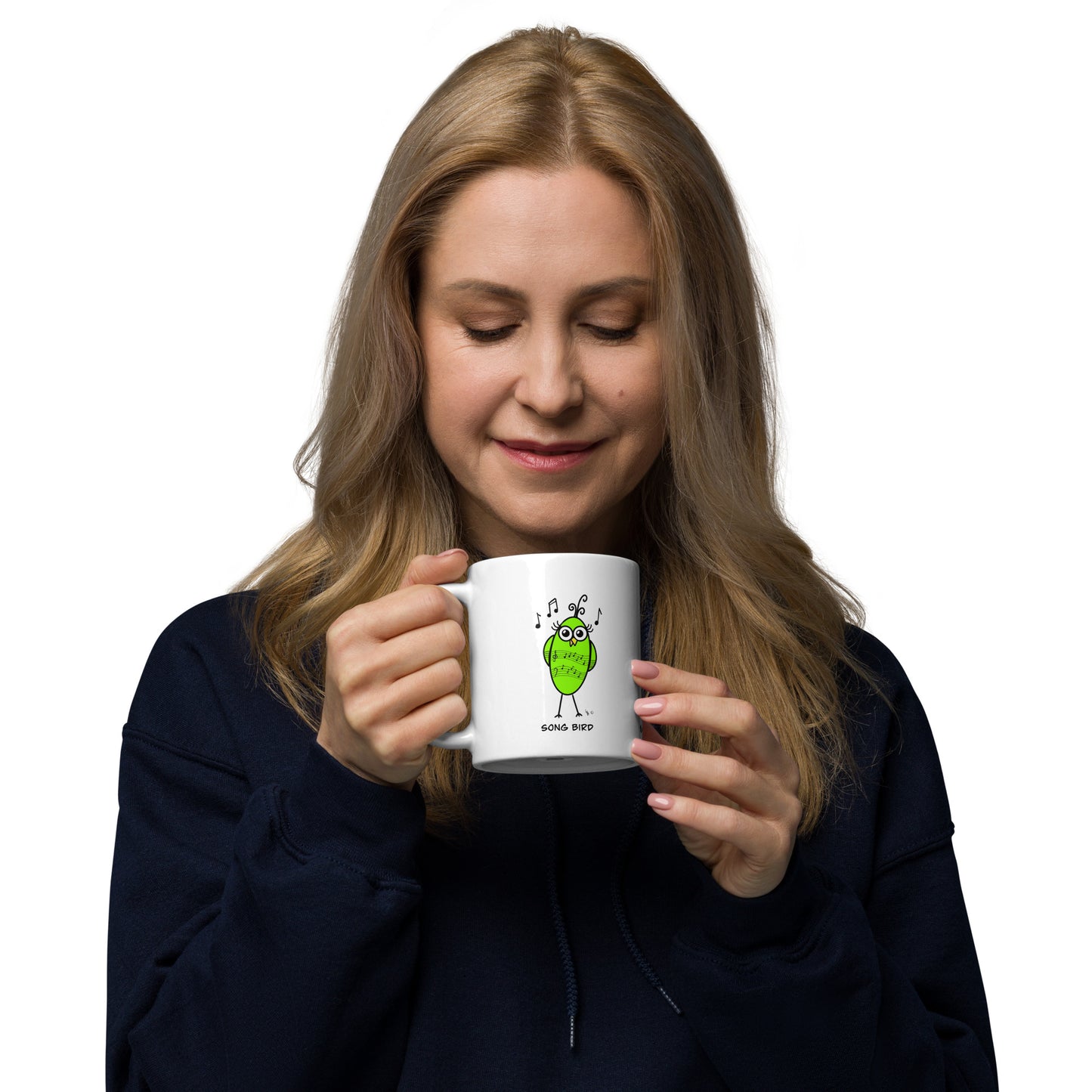 Song Bird - White glossy mug - from The Quirky Birds Collection