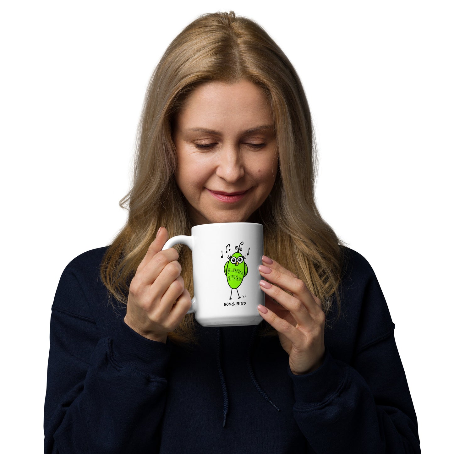 Song Bird - White glossy mug - from The Quirky Birds Collection