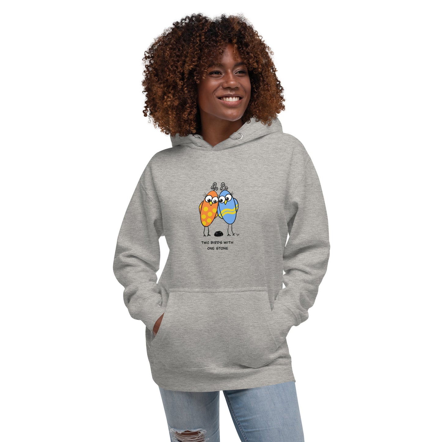 Two Birds with One Stone -Soft Premium Unisex Hoodie - The Quirky Birds Collection