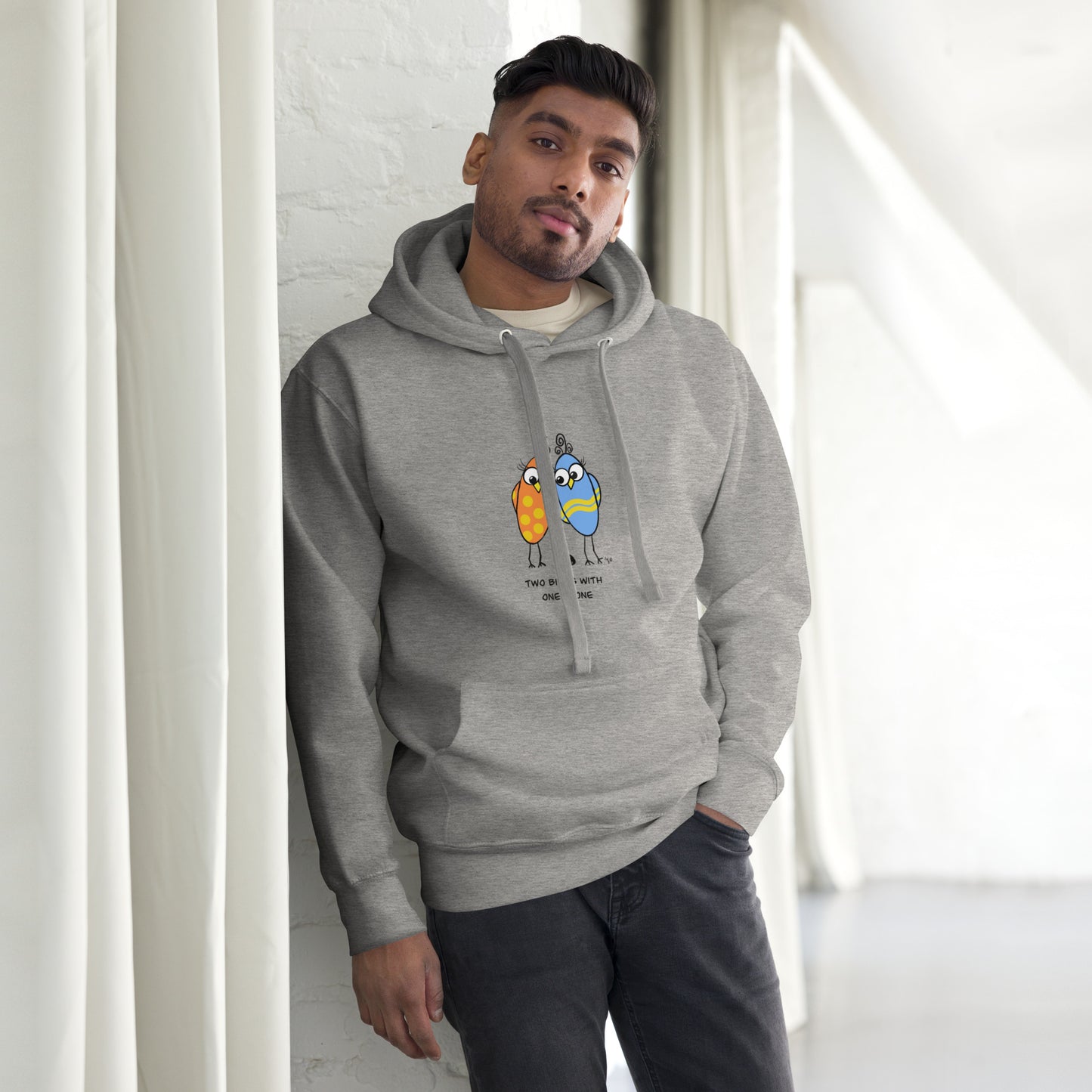 Two Birds with One Stone -Soft Premium Unisex Hoodie - The Quirky Birds Collection