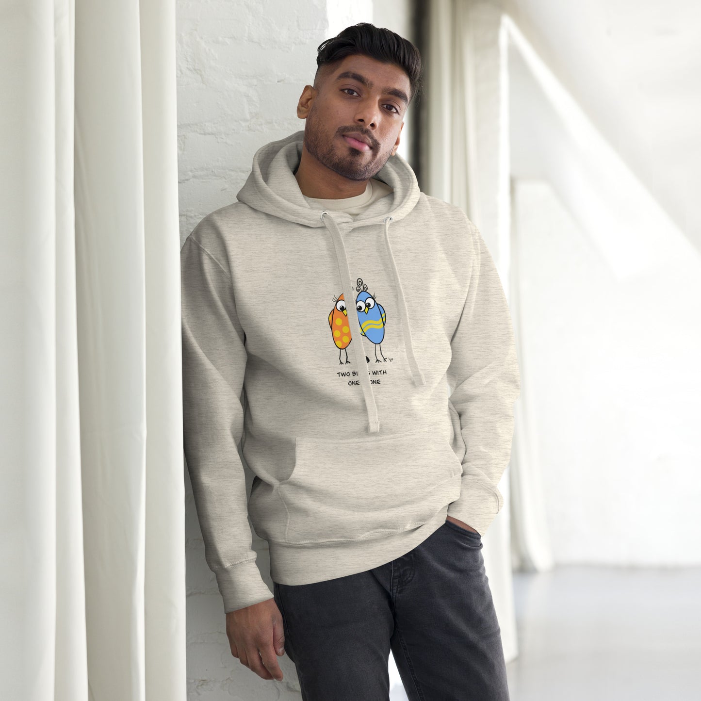 Two Birds with One Stone -Soft Premium Unisex Hoodie - The Quirky Birds Collection
