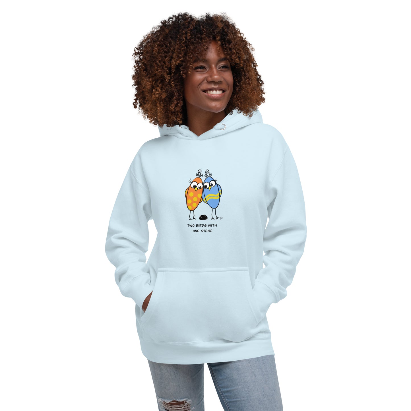 Two Birds with One Stone -Soft Premium Unisex Hoodie - The Quirky Birds Collection