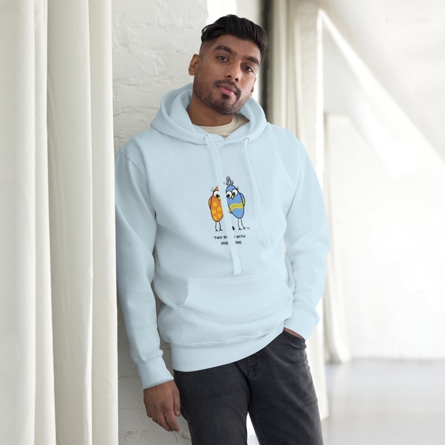 Two Birds with One Stone -Soft Premium Unisex Hoodie - The Quirky Birds Collection