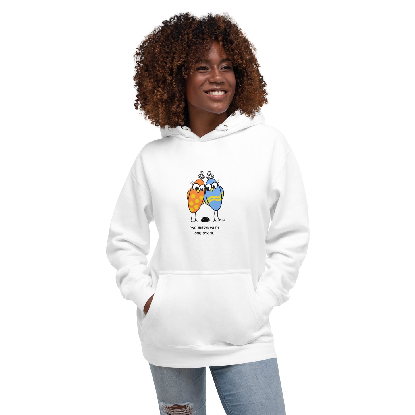 Two Birds with One Stone -Soft Premium Unisex Hoodie - The Quirky Birds Collection