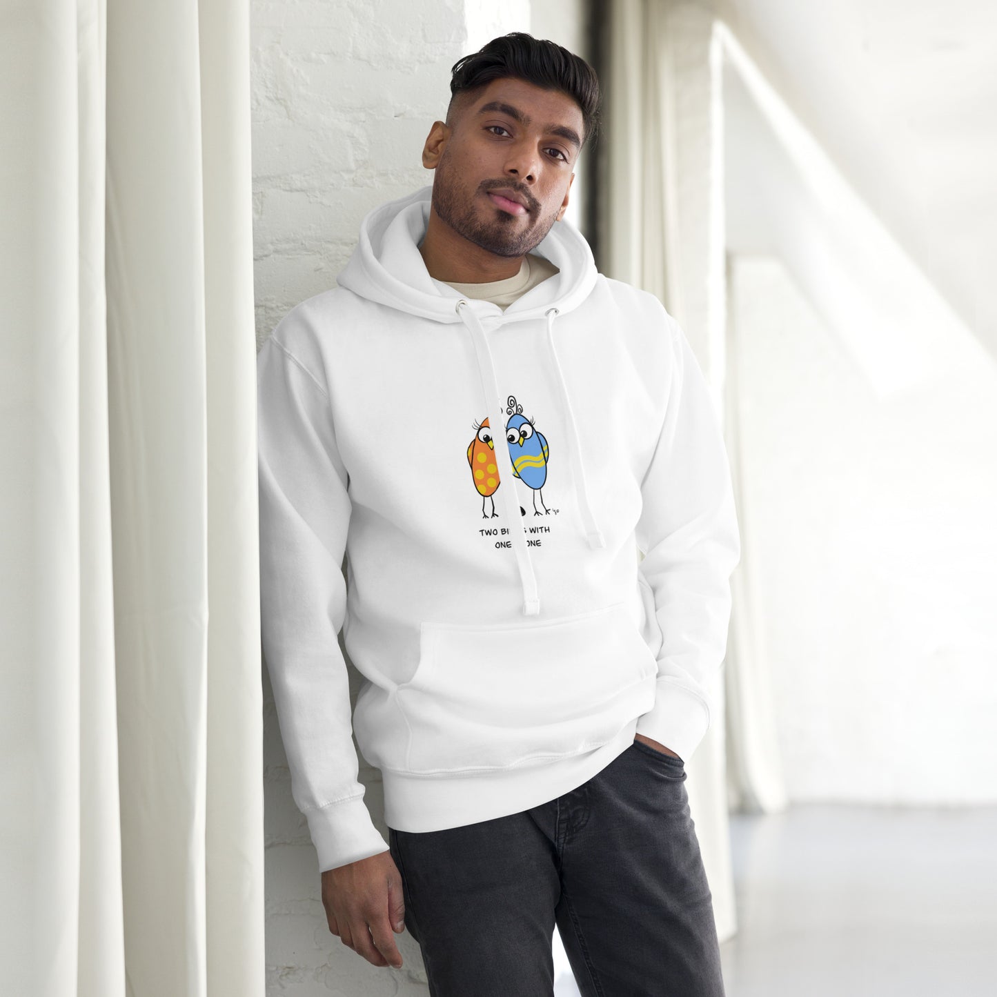 Two Birds with One Stone -Soft Premium Unisex Hoodie - The Quirky Birds Collection