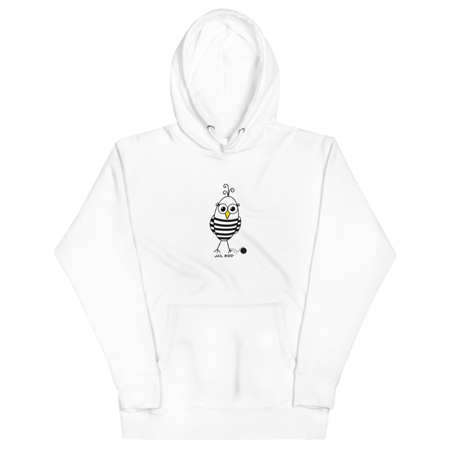 Jail Bird Premium Cotton Hoodie – Cozy Unisex Pullover for Rebels from The Quirky Bird Collection