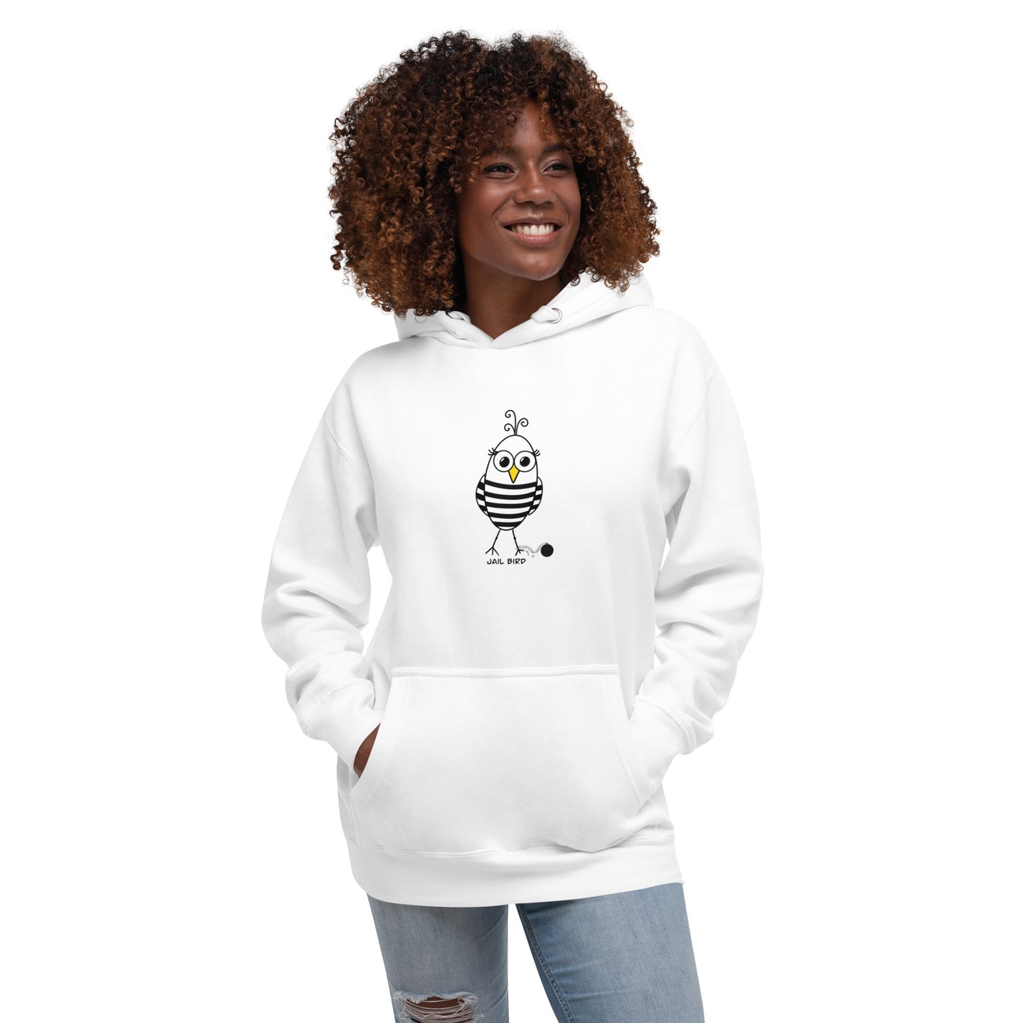 Jail Bird Premium Cotton Hoodie – Cozy Unisex Pullover for Rebels from The Quirky Bird Collection