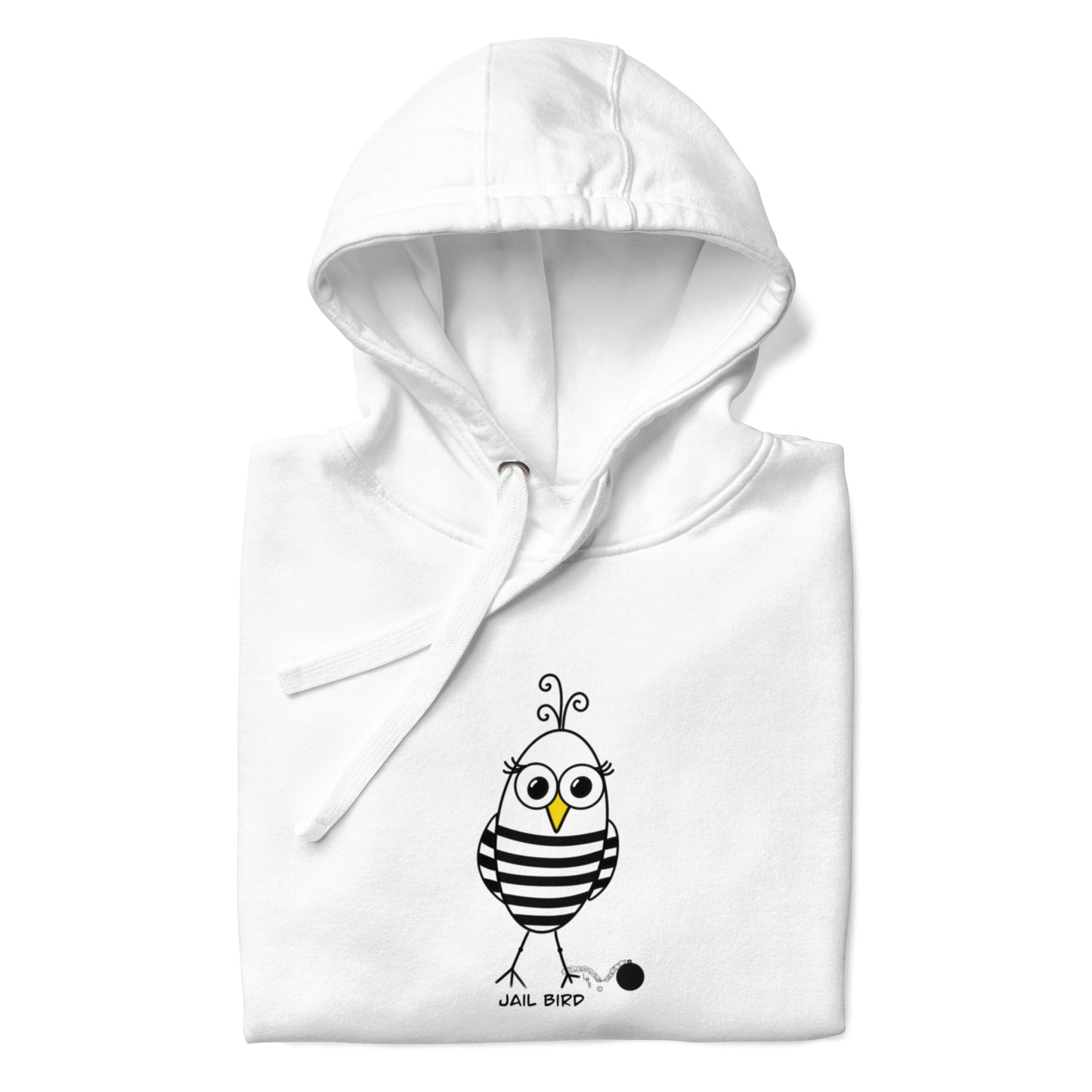 Jail Bird Premium Cotton Hoodie – Cozy Unisex Pullover for Rebels from The Quirky Bird Collection