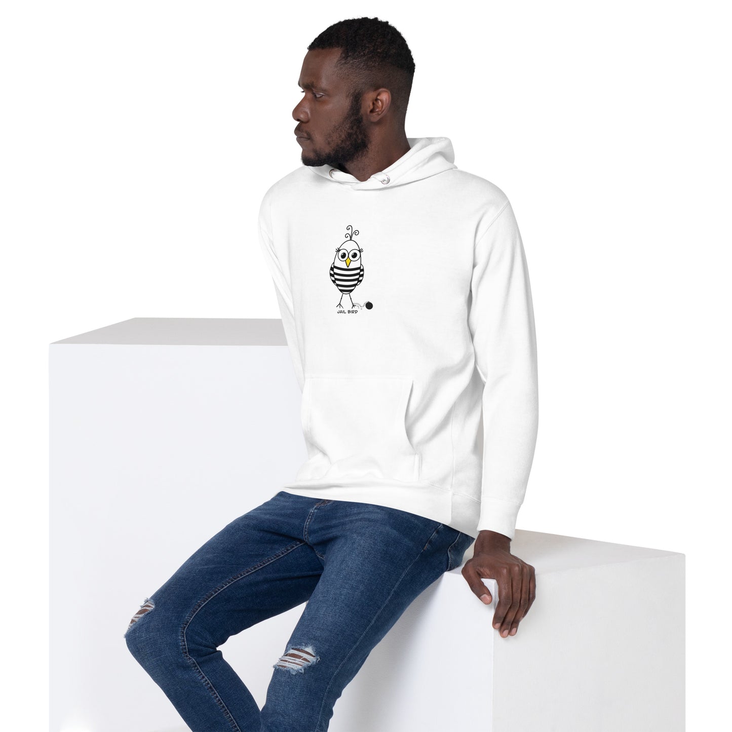 Jail Bird Premium Cotton Hoodie – Cozy Unisex Pullover for Rebels from The Quirky Bird Collection