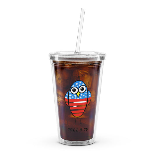 Free Bird Clear plastic tumbler from The Quirky Birds Collection