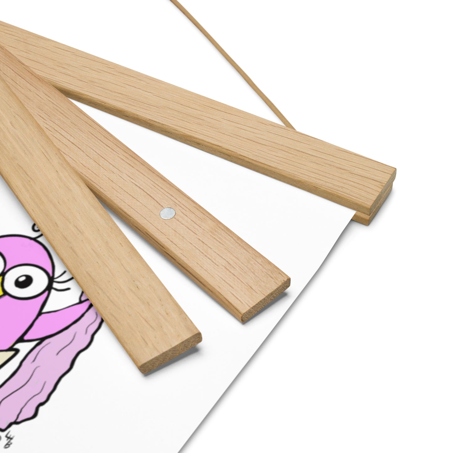 Pink Baby Bird Poster with hangers from The Quirky Birds Collection