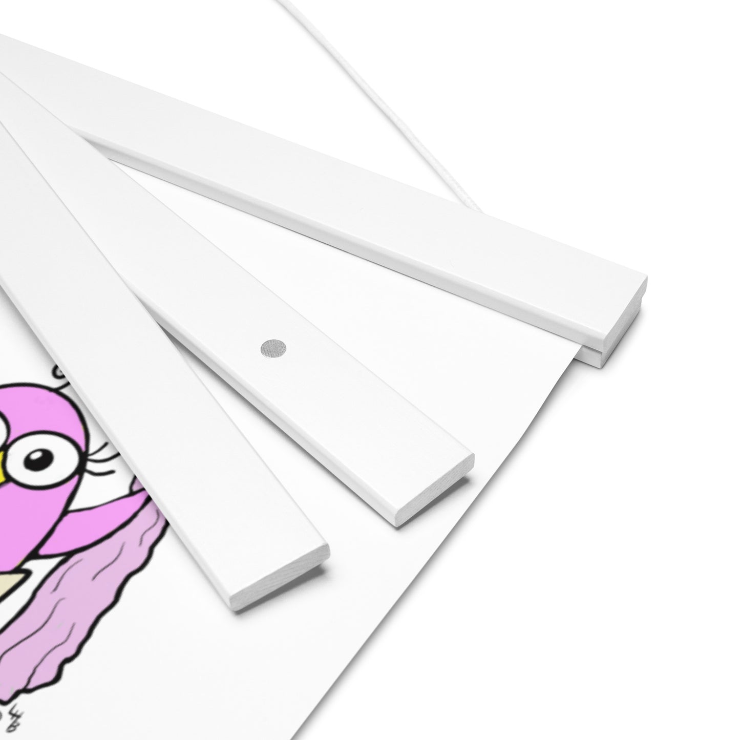 Pink Baby Bird Poster with hangers from The Quirky Birds Collection