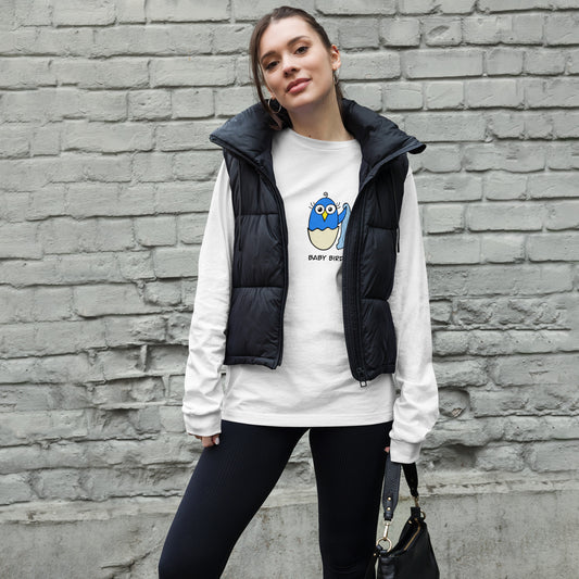 Blue Baby Bird Unisex Long Sleeve Tee from The Quirky Birds Collection