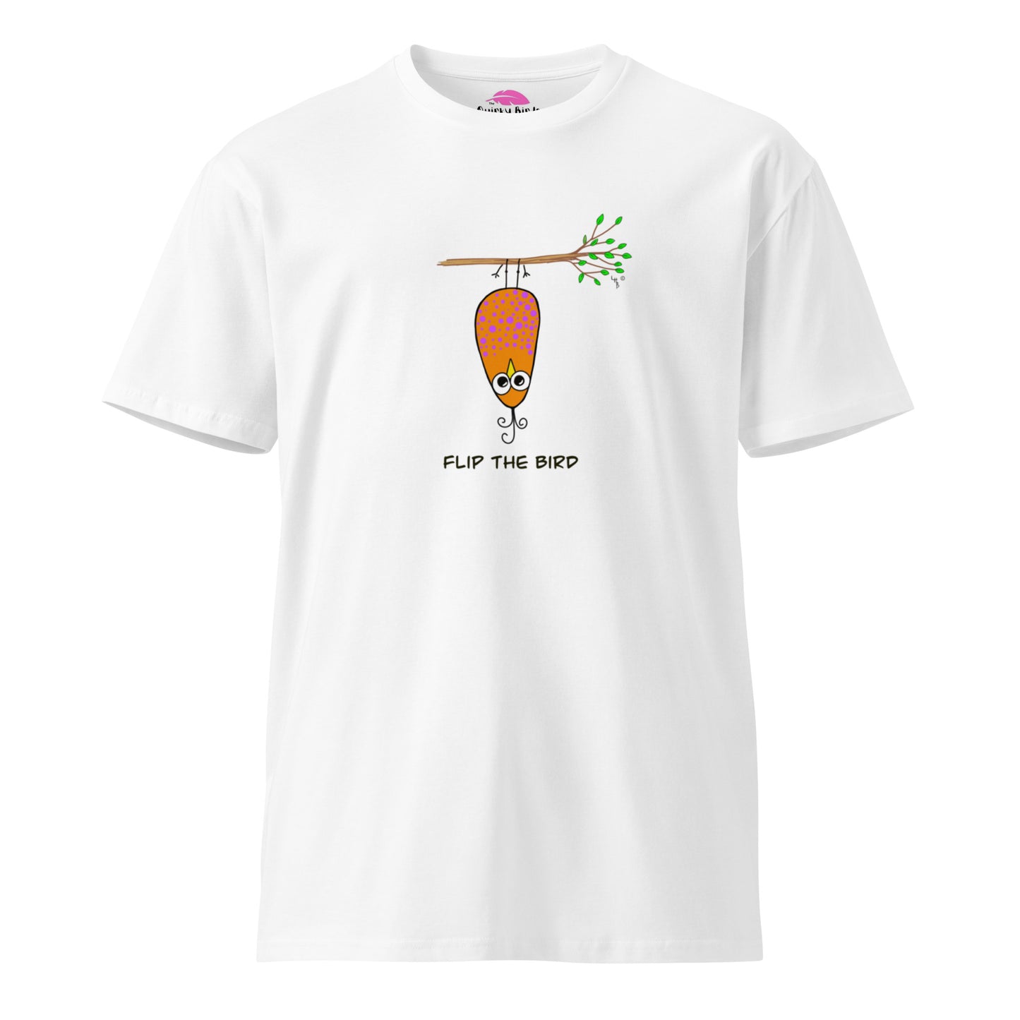 Flip the Bird Unisex premium t-shirt from The Quirky Birds Collection